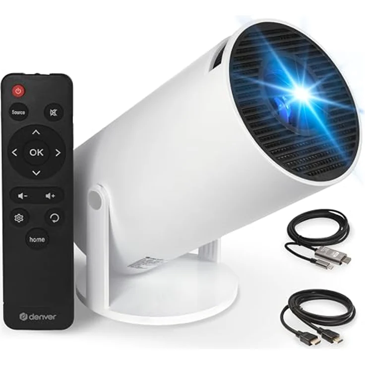 Denver PR-2500 Full-HD Projektor, 175 Lumen, 2500:1 Kontrast, HDMI, Bluetooth 5.0, flexible Projektion 37"-170" – Bild 2