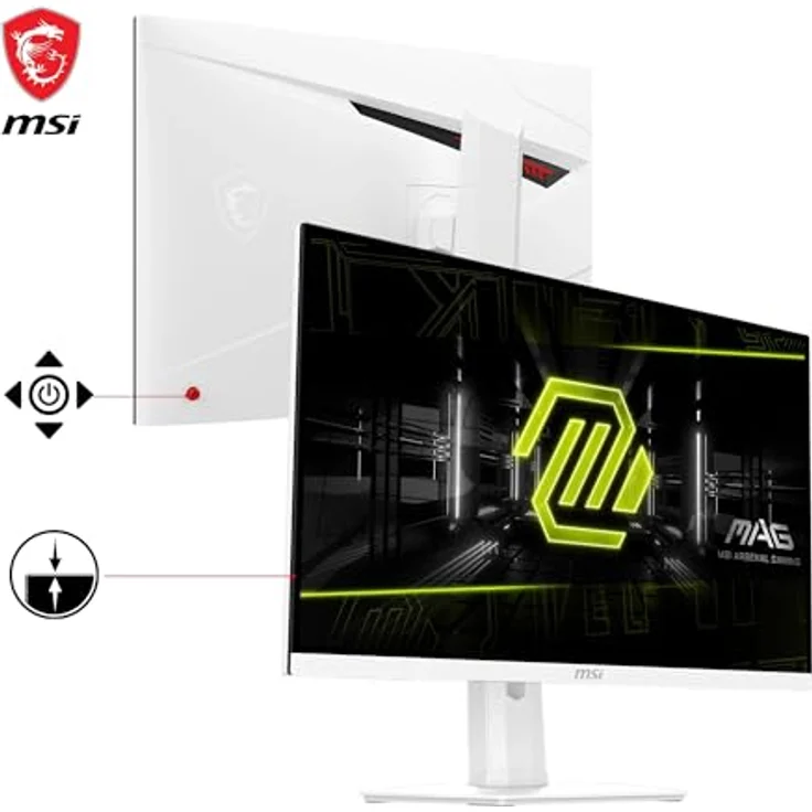 MSI MAG 274QRFW Gaming Monitor 27 Zoll WQHD - Rapid IPS 2560 x 1440, 180Hz/1ms, sRGB 123%, DisplayHDR 400 - DisplayPort 1.4a, HDMI 2.0b, randloses Design – Bild 3
