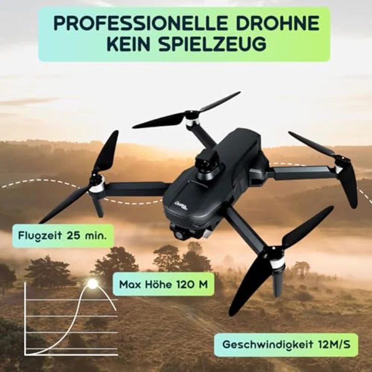 Casativo Profi GPS-Drohne, faltbar mit 4K-Kamera, 360° Hindernis-Erkennung, 6-Achsen Gyroskop, Brushless Motor – Bild 3