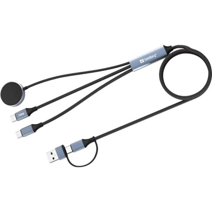 Sandberg 3in1 Travel Charge Cable 100W, USB-Kabel für schnelles Laden und Datentransfer