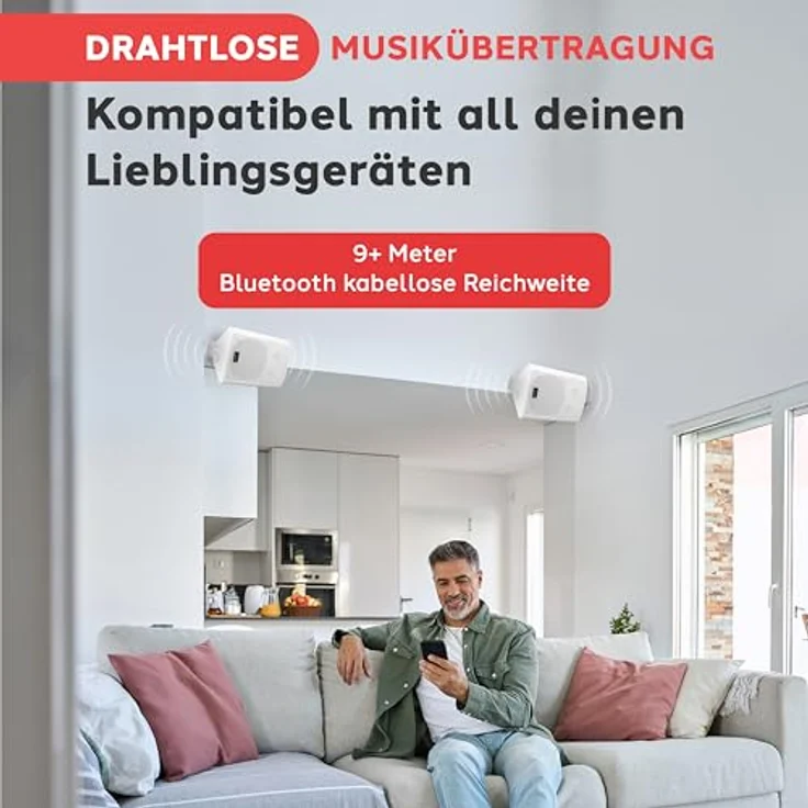 Pyle Sistema de Altavoces Estereo, Bluetooth Lautsprecher, wasserdicht, 300W, für Innen und Außen, weiß – Bild 3