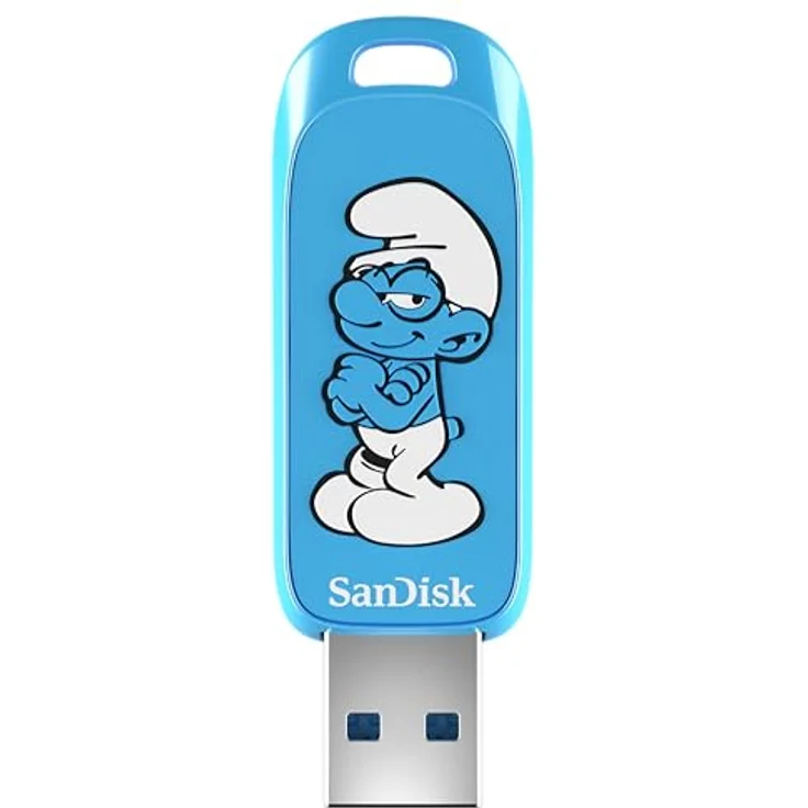 SanDisk SDCZIS-064G-G46 USB-Flash-Laufwerk, 64 GB, Schlumpf-Edition, bis zu 130 MB/s, USB Typ-A, für Spielekonsolen und Computer – Bild 1