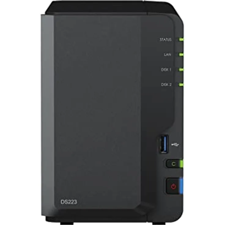 Synology DS223 2-Bay Diskstation NAS (Realtek RTD1619B Quad-Core 2GB Ram 1xRJ-45 1GbE LAN-Port)