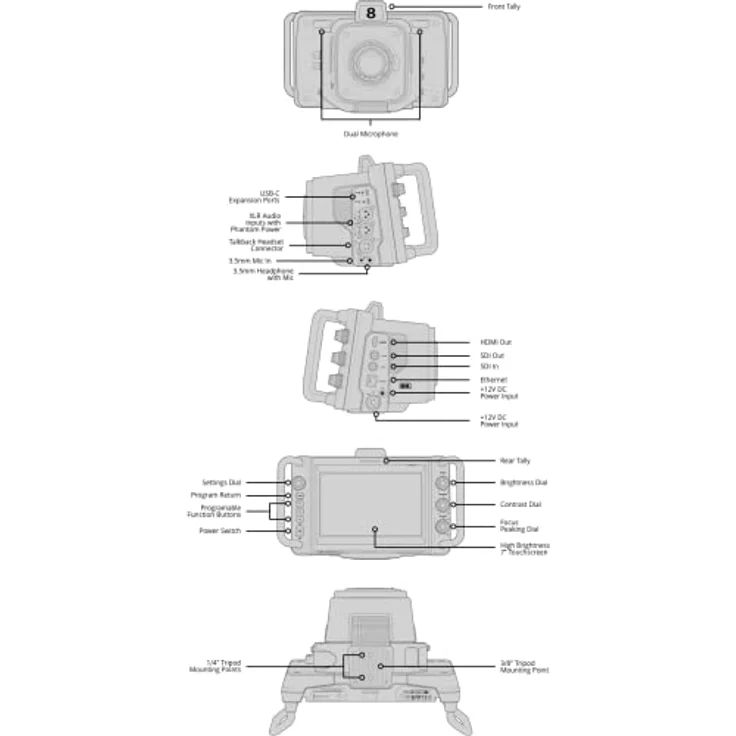 Blackmagic Design Studio Camera 6K Pro, Schulter-Camcorder mit 6K-Super-35 Sensor und integrierten ND-Filtern, schwarz – Bild 6