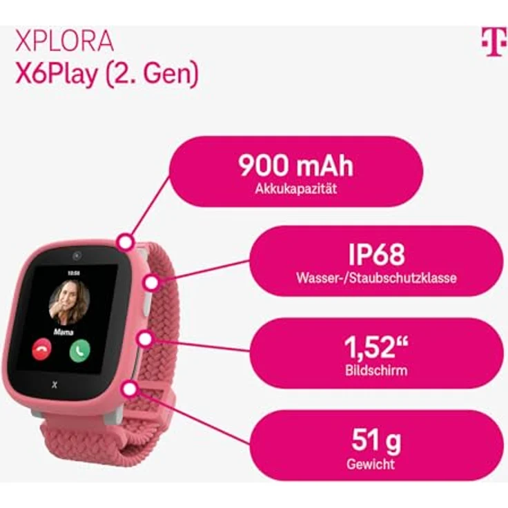 Xplora X6Play Nano SIM (2. Gen) Kinder Smartwatch mit GPS, Anruffunktion und Textilarmband in verschiedenen Farben – Bild 2
