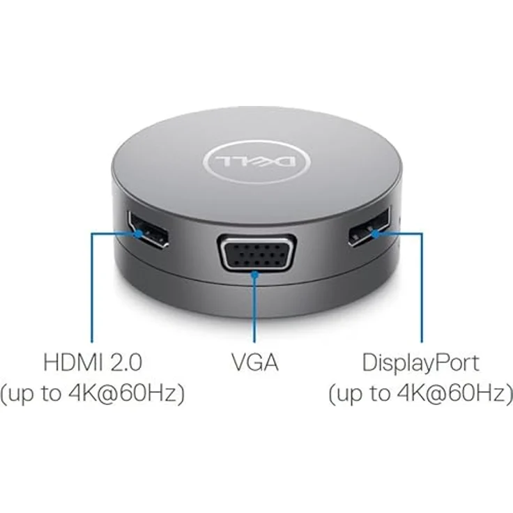 Dell USB-C Mobile Adapter DA310, Silber, 3840 x 2160 Pixel, 1920 x 1080 Pixel – Bild 2