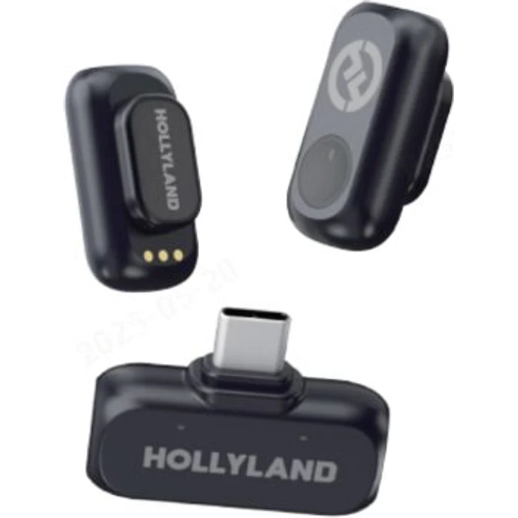 Hollyland Lark A1 Mini Duo, Kabelloses Mikrofon mit 48 kHz High-Fidelity Klang, 54 Stunden Akkulaufzeit, USB-C, Space Gray