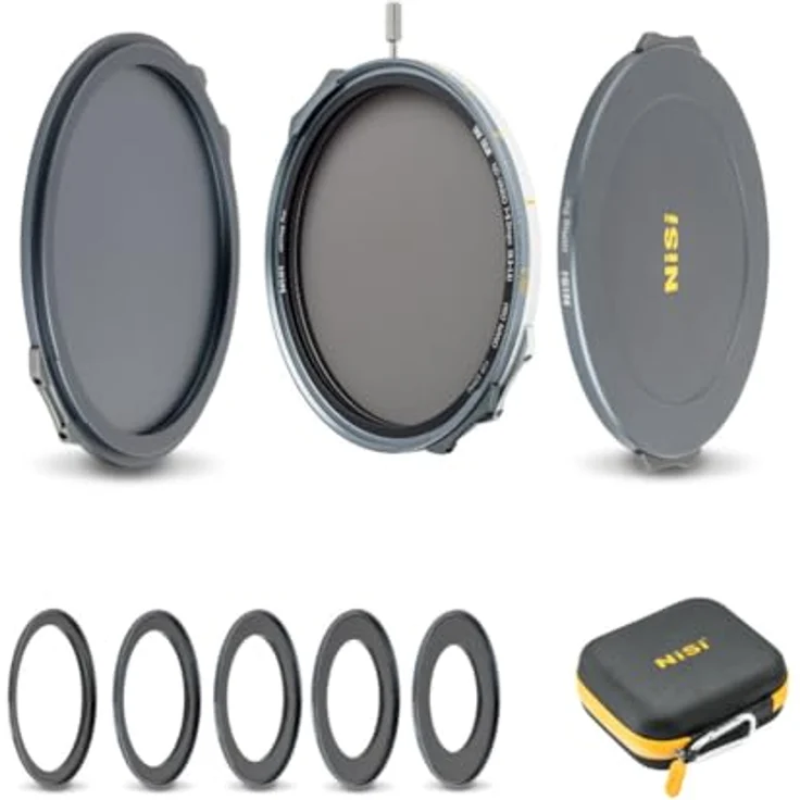 NiSi JetMag Pro VND Flex Kit (82MAG), Variabler ND-Filter mit 1-5 Blendenstufen und integriertem Pol-Filter, inkl. Magnet Adapterringe und Aufbewahrungstasche – Bild 1