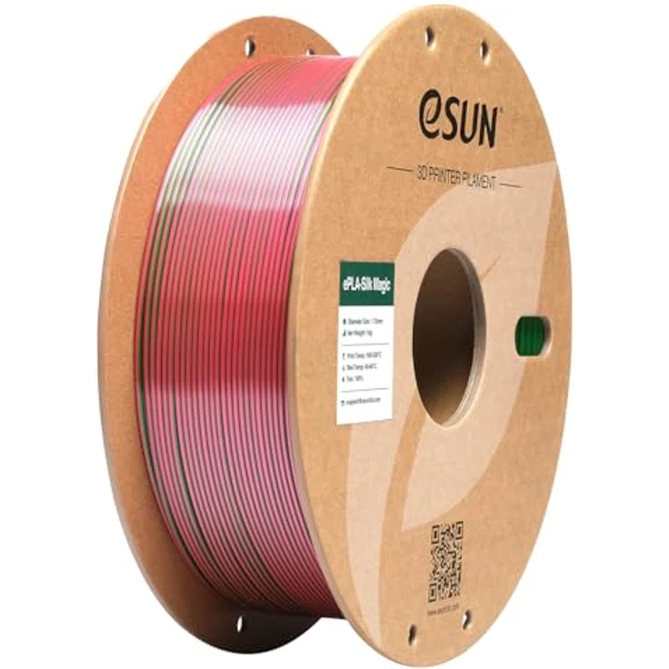 eSUN Silk Magic PLA Filament 1.75mm, Dual-Color Co-Extrusion, Farbverlauf Rot-Grün, 1KG Spule für 3D-Drucker – Bild 1