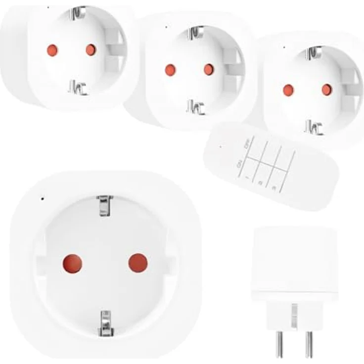GreenBlue GB313 F Set, 3 ferngesteuerte Steckdosen, 16 A, 3680 W, 433-MHz-Funk, Reichweite bis 30 m, Schuko-Stecker Typ F, inklusive CR2032-Batterie – Bild 1