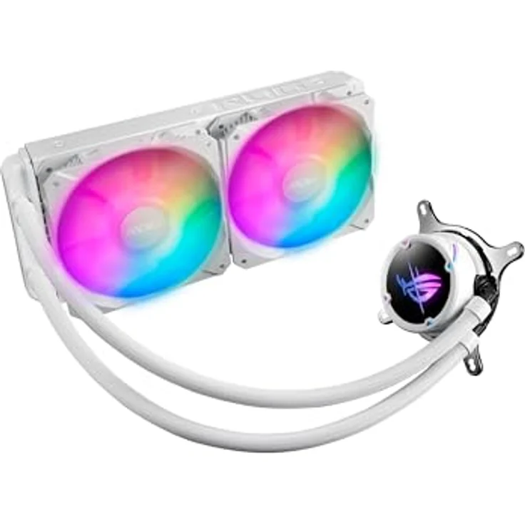ASUS ROG STRIX LC II 240 ARGB AM5 White Edition All-in-One Flüssig-CPU-Wasserkühlung (Aura Sync, zwei adressierbare ROG 120mm RGB-Lüfter) – Bild 1