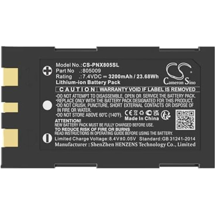 TCTK Akku 3200mAh für [Phoenix Contact] ThermoFOX, Thermomark GO, Thermomark GO.K, 7.4V Li-ion, schwarz, ersetzt 805009, S828021, VBK100 – Bild 2