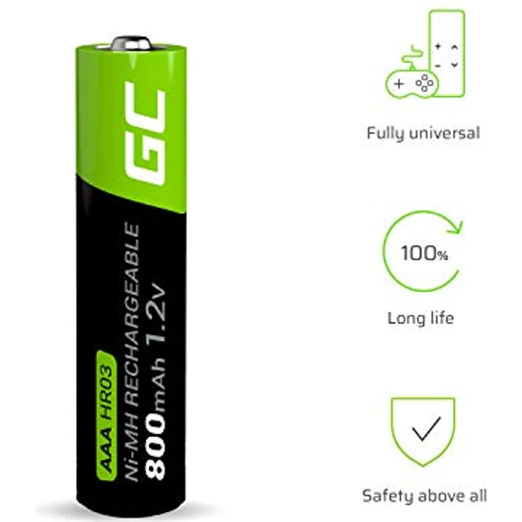 Green Cell HR03 Micro (AAA)-Akku NiMH 800 mAh 1.2V 2St. – Bild 2