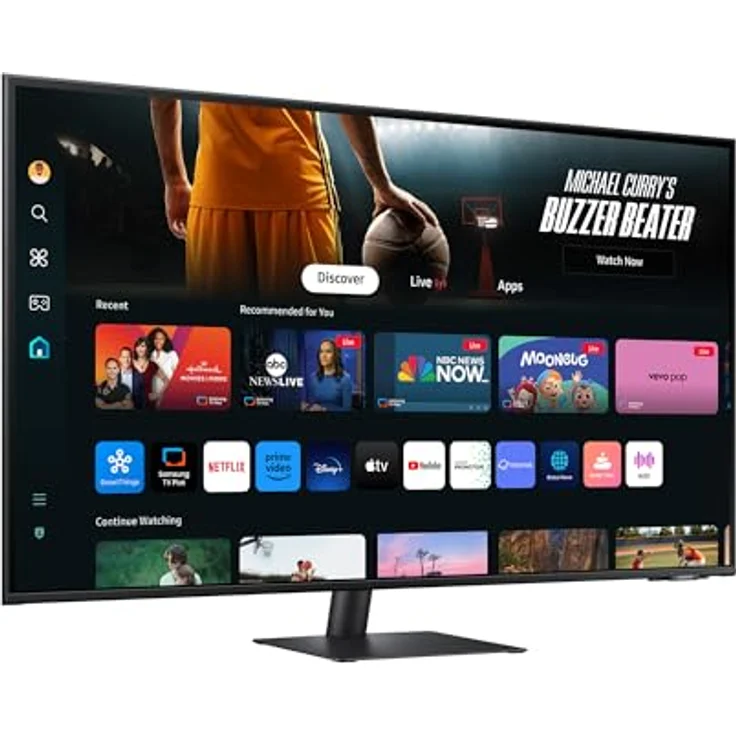 Samsung M70D Smart Monitor, 43 Zoll, 4K AI Upscaling, UHD, 60 Hz, Entertainment und Gaming Hub, Lautsprecher, Smart TV Apps, LS43DM702UUXEN - schwarz – Bild 3