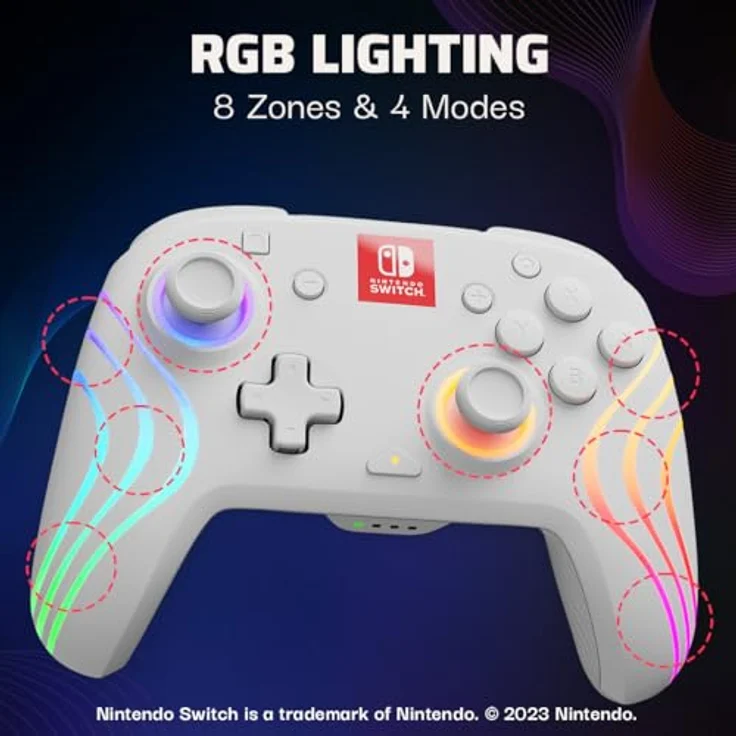 PDP Official Afterglow Wave Wireless Controller Nintendo Switch - White – Bild 2