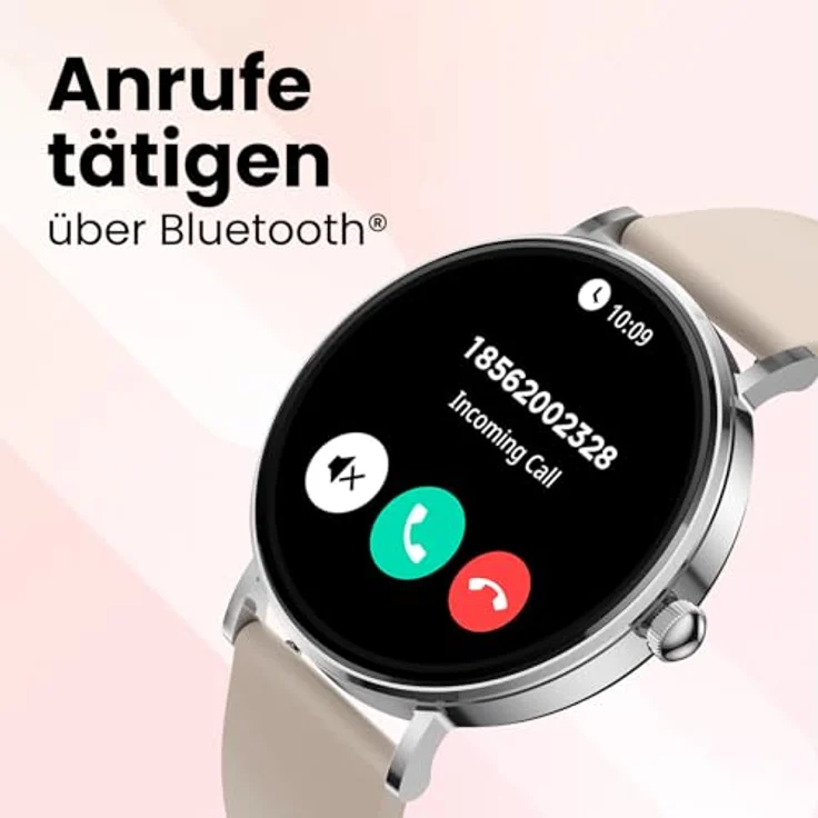 SPC Smartee Duo Velvet, Smartwatch 41mm AMOLED, Bluetooth, Silber mit weißer und burgunderfarbener Armband, IP68, SpO2, integrierter Pulsmesser – Bild 4