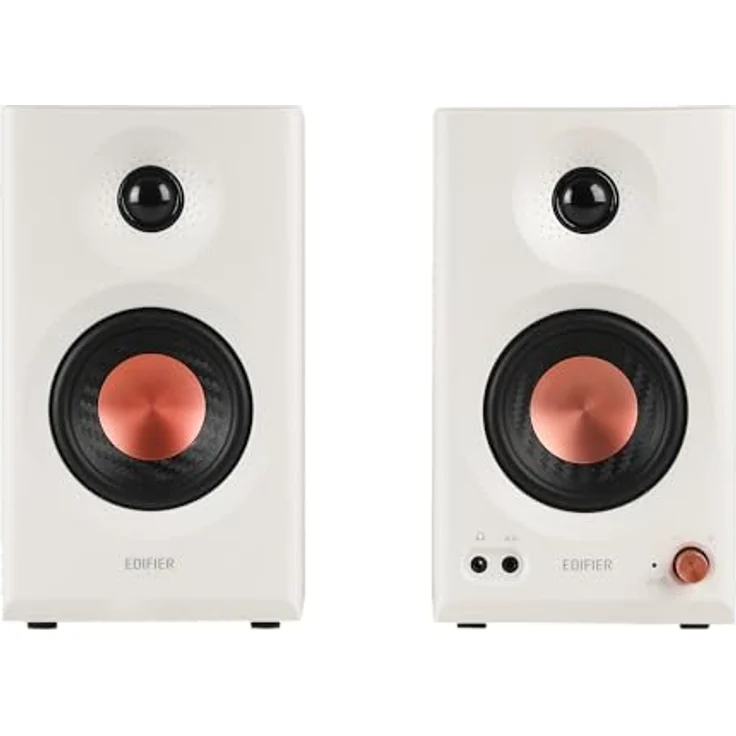 Edifier MR3 Kompakter Studio-Lautsprecher 2.0, Hi-Res Audio, Bluetooth V5.4, RCA, AUX, Mobile App, 2 x 18 W, Weiß – Bild 2