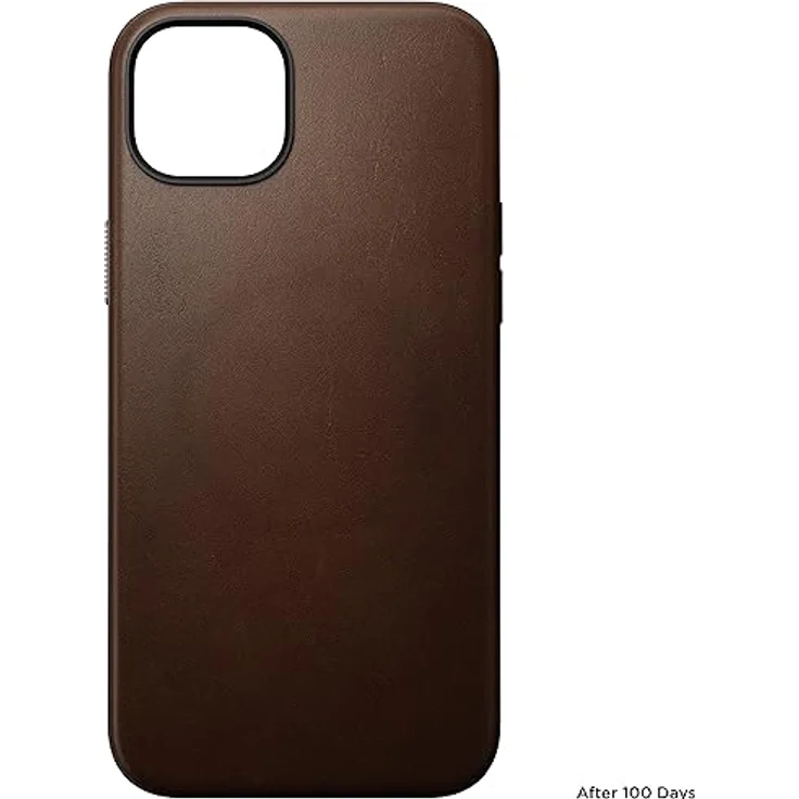 NOMAD Modern Leather Case | für iPhone 15 Plus | Schutzhülle aus Polycarbonat und hochwertigem Echtleder | MagSafe-kompatibel | Brown – Bild 3