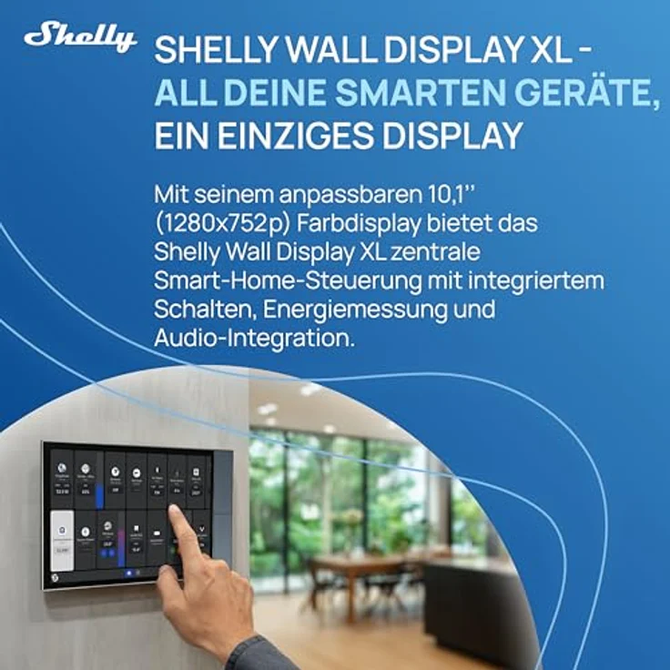 Shelly Wall Display XL, Smart Home Hub mit 10,1-Zoll Farbdisplay, anpassbaren Tasten und integrierten Lautsprechern, Silber – Bild 2