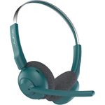 JLab Go Work Pop Wireless Headset mit Mikrofon: 50+ Std. Wiedergabezeit, Kopfhörer mit Mikrofon und Multipoint-Verbindung, Kabellos oder mit Kabel für PC & Handy, Bluetooth-Headset für Büro, Blaugrün