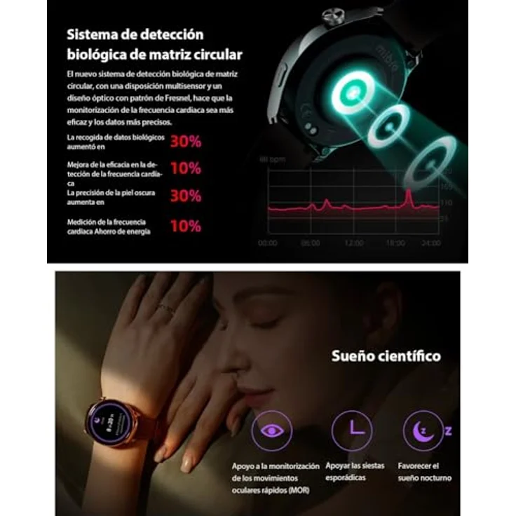 Mibro Lite 3 Pro Smartwatch Braun - AMOLED-Display, Unterstützung für 150 Sportmodi, GNSS-Technologie – Bild 4