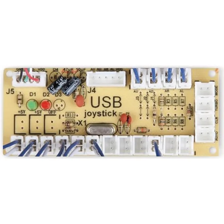 Joy-it Zero Delay Encodermodul inkl. Kabelsatz, Joystick-Interface mit 12 Buttons und 5-Pin Anschluss für Arcade-Anwendungen