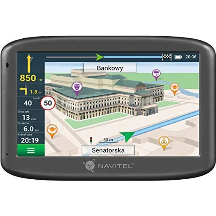 Navitel E505M, 5 Zoll Navigationsgerät mit TFT Touchscreen, magnetische Halterung, Schwarzes Gehäuse, Lifetime Kartenupdate für 47 Länder