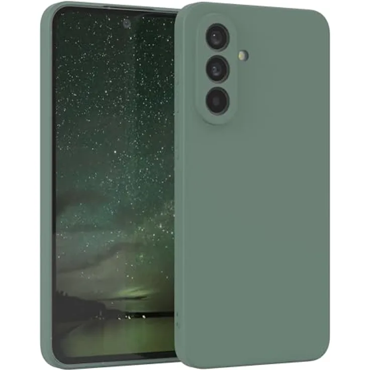 EAZY CASE Silikonhülle für Samsung Galaxy A56 5G, stoßfestes TPU Case mit Kameraschutz, dünn, Dunkelgrün