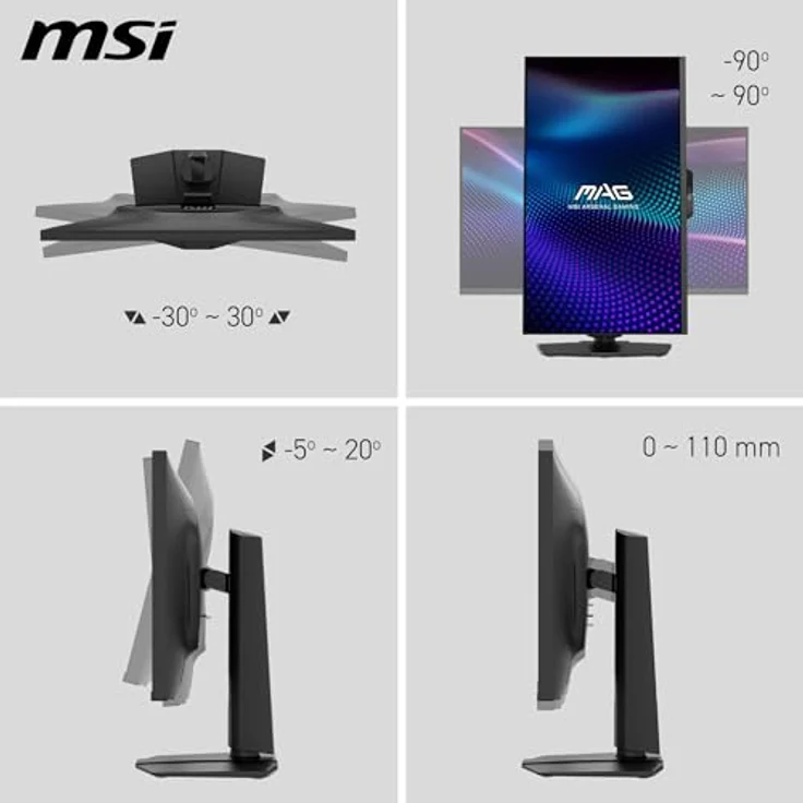MSI MAG 274QPF X30MV Gaming Monitor 27 Zoll WQHD, Rapid VA Mini-LED, 300 Hz, 0,5 ms, DisplayHDR 1000, HDMI 2.1, DP 1.4a, höhenverstellbar, Schwarz – Bild 4