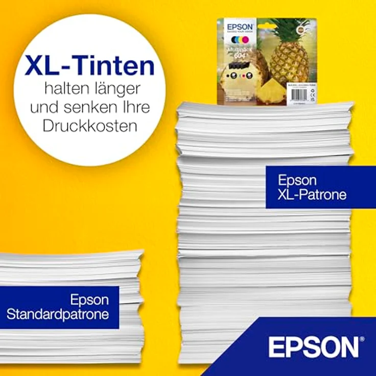 Epson Orginal 604 Tinte Ananas Multipack 4-farbig Standard, XP-2200 XP-2205 XP-3200 XP-4205 WF2910DWF WF2930DWF WF2950DWF, EasyMail, ReadyPrint Flex-Tintentarife – Bild 3
