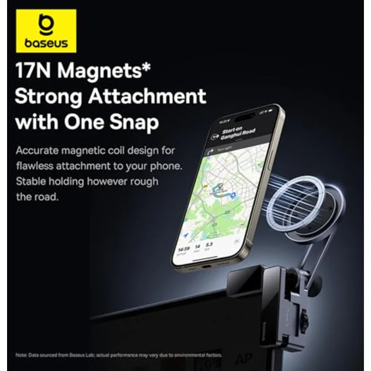 Baseus MaxView Magnetische Auto-Halterung, für Infotainment-Bildschirm, kompatibel mit Smartphones, Space Grau – Bild 3