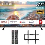 KB ELEMENTS 32 Zoll Smart TV - Full HD, WLAN, Triple Tuner (DVB-C/-S2/-T2), Android 14, 3 x HDMI, 2 x USB, Ramenlos, ELT32DE14S