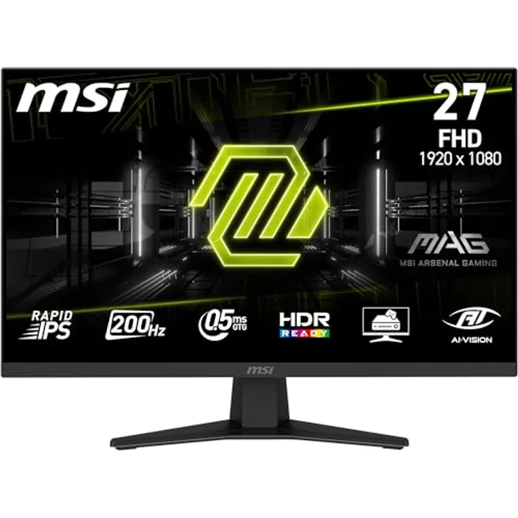 MSI MAG 274FDE, 27 Zoll Full HD Monitor mit Rapid IPS Panel, 200 Hz, 1 ms Reaktionszeit, neigbar