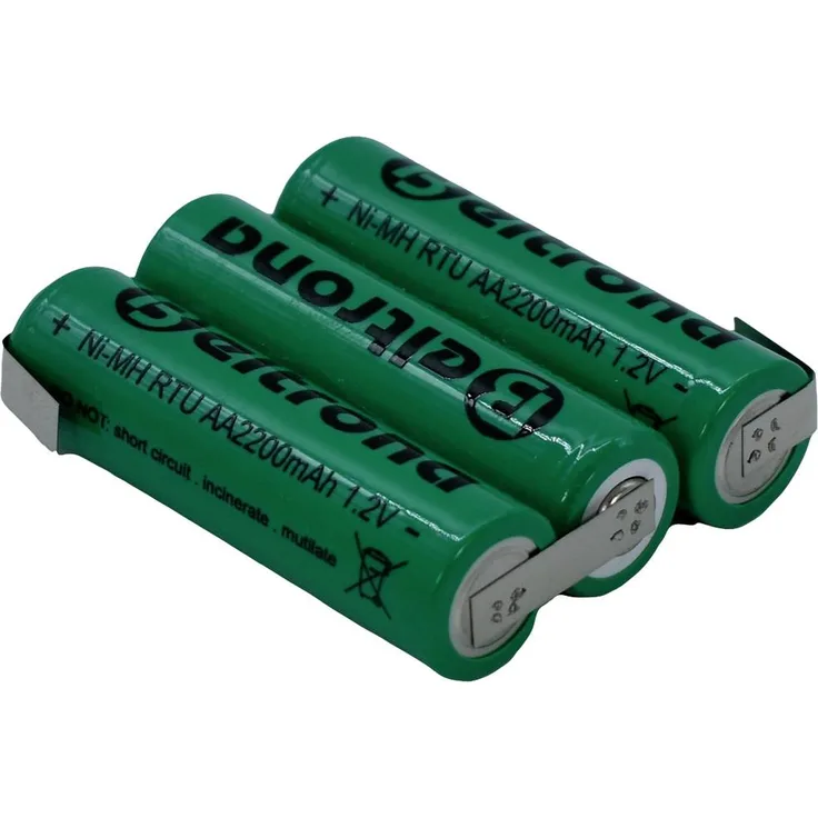 Beltrona RTU3AAZ Akkupack 3x Mignon (AA) NiMH 3.6V, 2200 mAh mit Z-Lötfahne, sofort einsatzbereit und bis zu 1000 mal wiederaufladbar