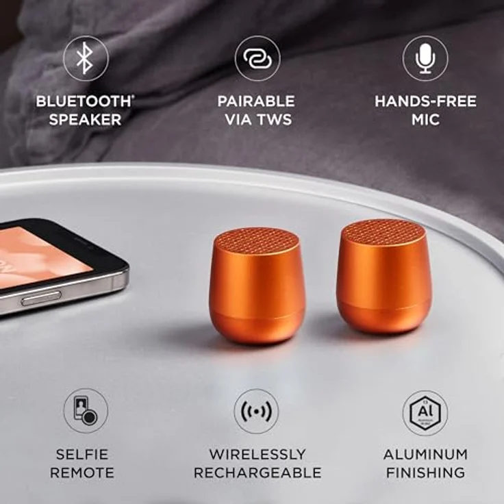 Lexon Mino+ Bluetooth-Lautsprecher, kabellos mit 3 W, Freisprechmikrofon und TWS kompatibel, blau – Bild 5
