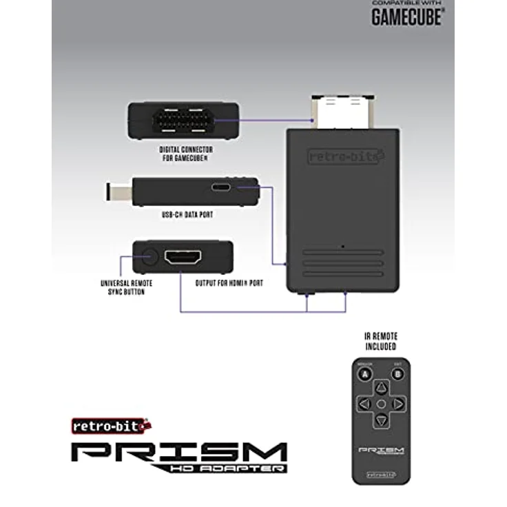 Retro-Bit Prism HD Adapter für GameCube, HDMI Konverter/Upscaler für 1080P Unterstützung – Bild 5