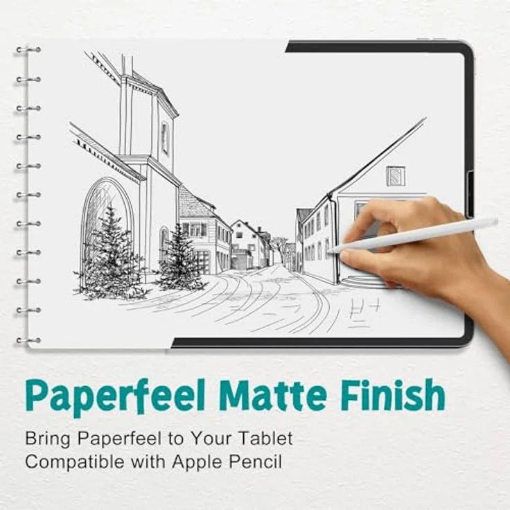 PAPERFEEL Paperfeel Schutzfolie für iPad Pro 12,9 Zoll (2022/2021/2020/2018), 2 Stück, Matte Anti-Fingerabdruck Folie, Blendschutz, Hüllenfreundlich – Bild 2