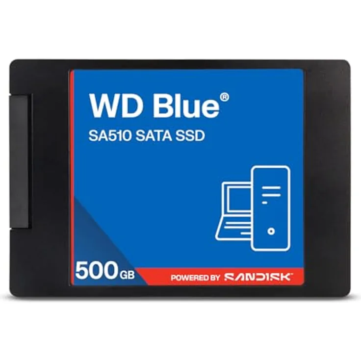 SanDisk WD Blue SA510 2,5”/7mm SATA SSD, interner Speicher 500 GB, bis zu 560 MB/s, 3D NAND, inklusive Acronis True Image und SANDISK Dashboard