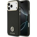 CG MOBILE Guess Grained Strass Logo Handytasche kompatibel mit MagSafe für iPhone 17 Pro Max, Schwarz, TPU/PC/Kunstleder
