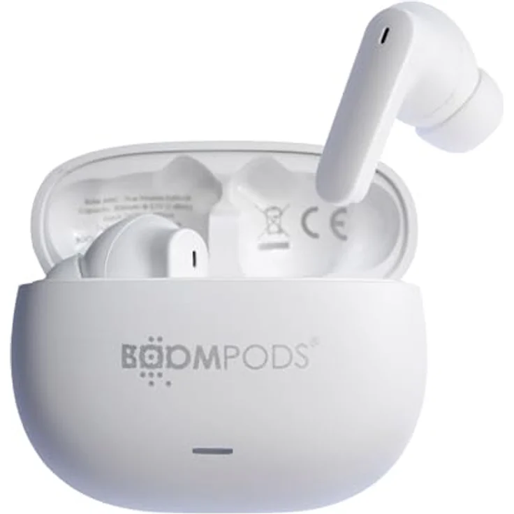 Boompods Bluetooth-Kopfhörer 5.3 ANC Open-Ear Sport IPX4, kabellos, 6 Stunden Akkulaufzeit, Weiß – Bild 1