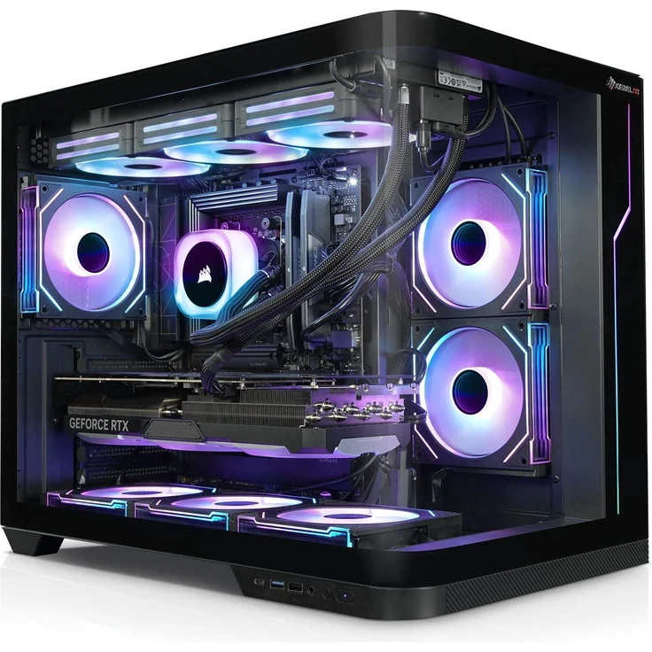 Kiebel Panorama Curve V, Gamer-PC mit AMD Ryzen 9 5950X, 32 GB RAM, 1 TB SSD, GeForce RTX 5070 Ti, Schwarz