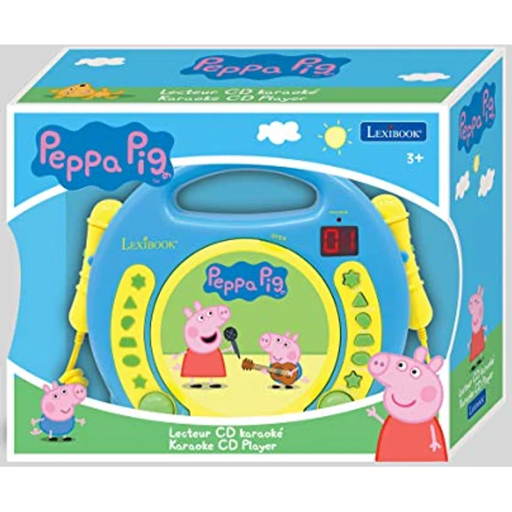 Lexibook Peppa Wutz Schorsch CD-Player mit 2 Spielzeug-Mikrophonen, Kopfhöreranschluss, Batteriebetrieben, Blau, RCDK100PP – Bild 3