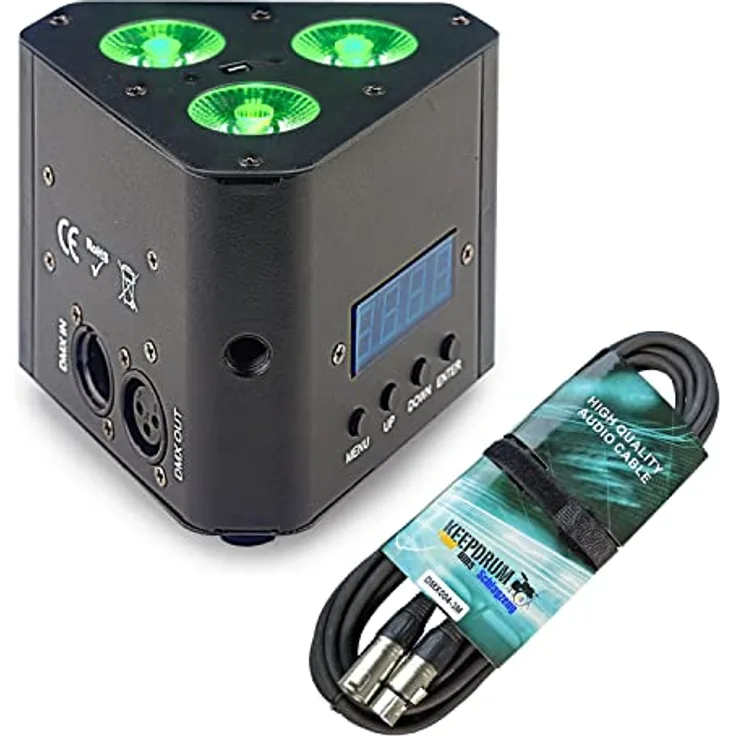 Stagg SLI-TRUSS34-2 LED Scheinwerfer Spot + keepdrum DMX-Kabel