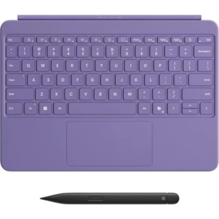 Microsoft Surface Pro 12" Keyboard mit Slim Pen, kompatibel mit Surface Pro (1. Edition), Violett, mit Hintergrundbeleuchtung und 360 Grad Scharnier