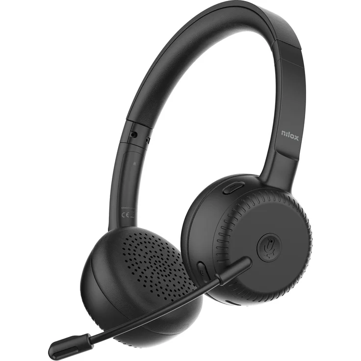 Nilox Hphones Dualconnect, Kabelloses Headset mit Bluetooth, USB-C/USB-A-Dongle und aktiver Geräuschunterdrückung