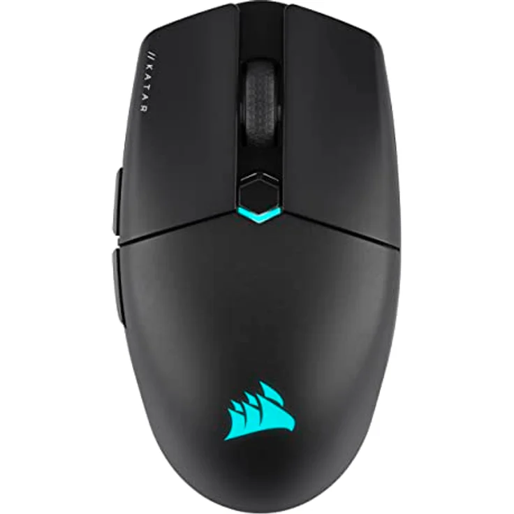 Corsair KATAR Elite Wireless Gaming-Maus - Ultraleicht, Optischer Marksman-Sensor 26.000 DPI, Unter 1ms Slipstream Wireless Drahtlosverbindung, Akkulaufzeit bis zu 110 Stunden - Schwarz – Bild 1