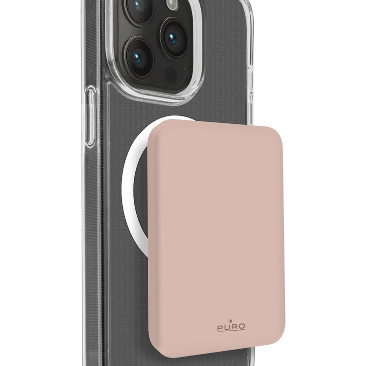 PURO Powerbank PUFCBB40P2MAGBEG, Lithium Polymer 4200 mAh, kabelloses Aufladen, magnetisch, kompakt