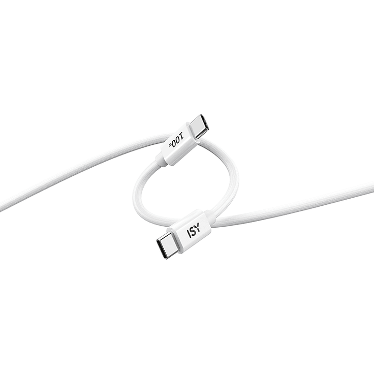 ISY IUC-5200, USB Typ-C Kabel, 2 m, 100W, Weiß