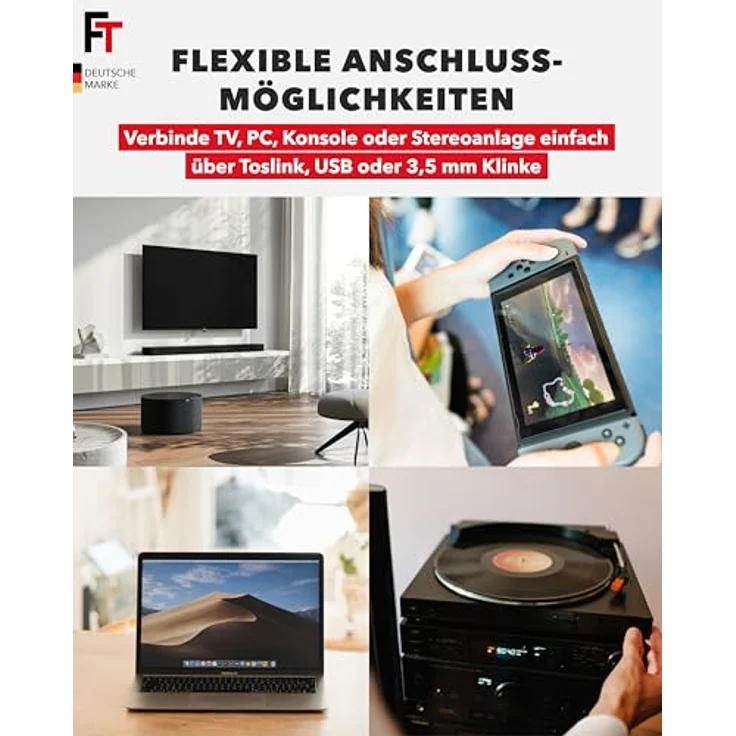 FeinTech BT200 Bluetooth® 5.4 Audio Transmitter, aptX, Auracast, SPDIF-Passthrough, OLED-Display, USB-Audio – Bild 7