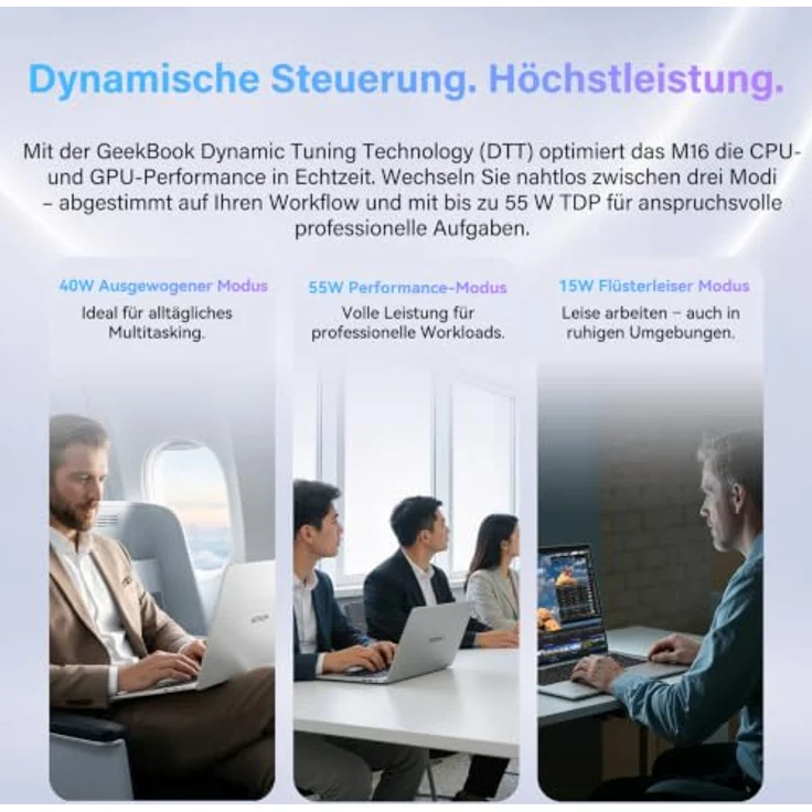 GEEKOM GeekBook M16 Business-Laptop mit Intel Core Ultra 9, 55W Leistung, 99,9 Wh Akku, USB4, Fingerabdrucksensor und IceBlade 3.0 Kühlung – Bild 3